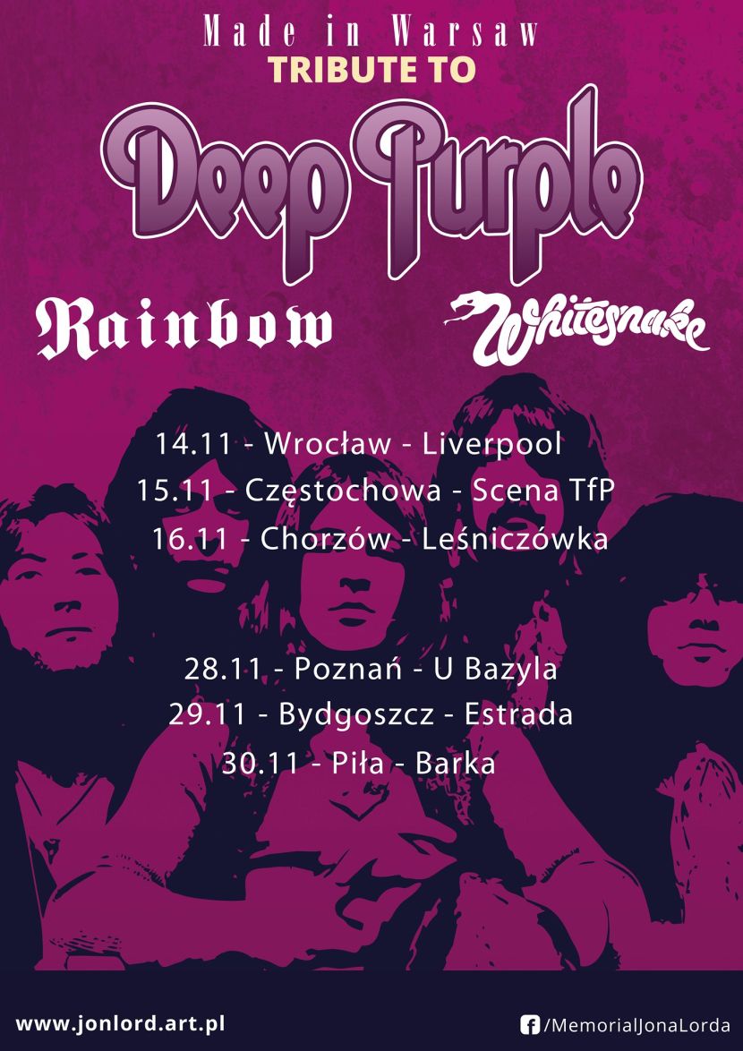 Tribute to Deep Purple plakat z datami 830